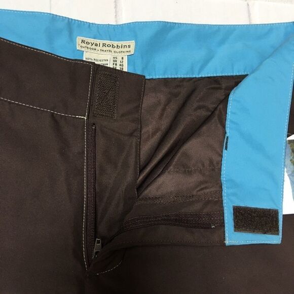Royal Robbins Brown Radeau Clam Digger Capris SZ 8 - Picture 8 of 11